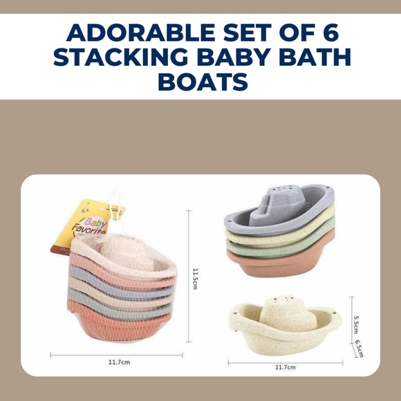 👶BAMBOO HOODED bath towel, washcloth, wash mitt & boats gift box - Picture 4 of 6